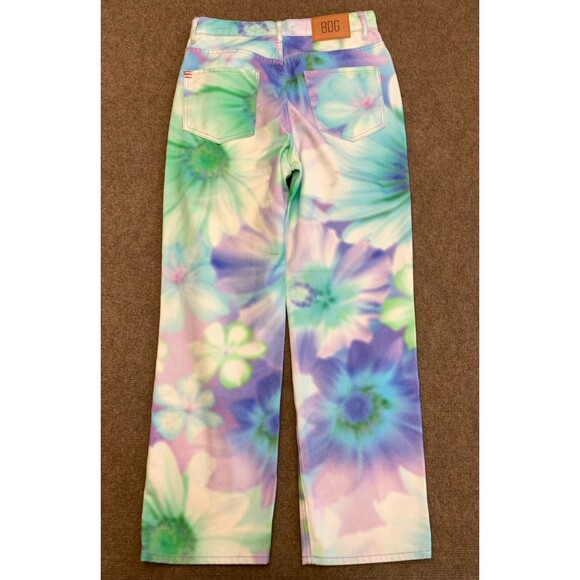 BDG Urban Outfitters Jeans Womens 29 High Rise Cowboy Floral Tie Dye Denim - Picture 3 of 9